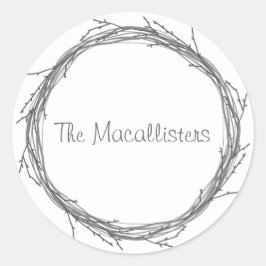 Sticker Rond Brindilles et vignes