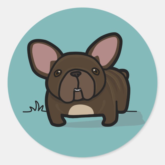 Sticker Rond Brindle Frenchie (Devant)
