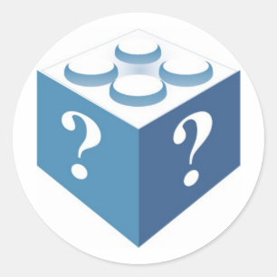 Sticker Rond Brique bleue