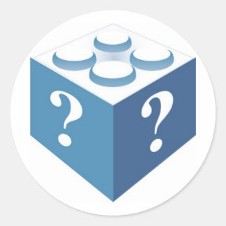 Sticker Rond Brique bleue