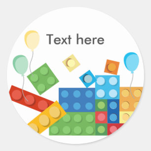 Sticker Rond briques de construction, bloc, brique de jouets