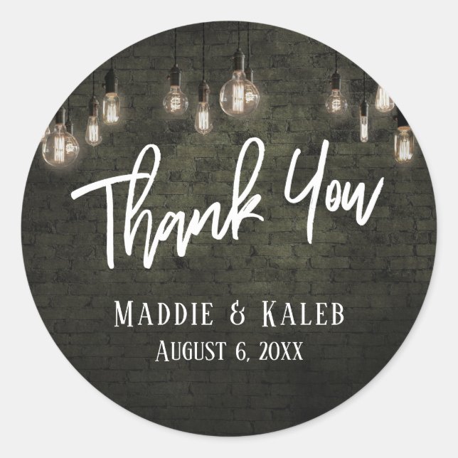 Sticker Rond Briques industrielles audacieuses avec Merci Ediso (Devant)