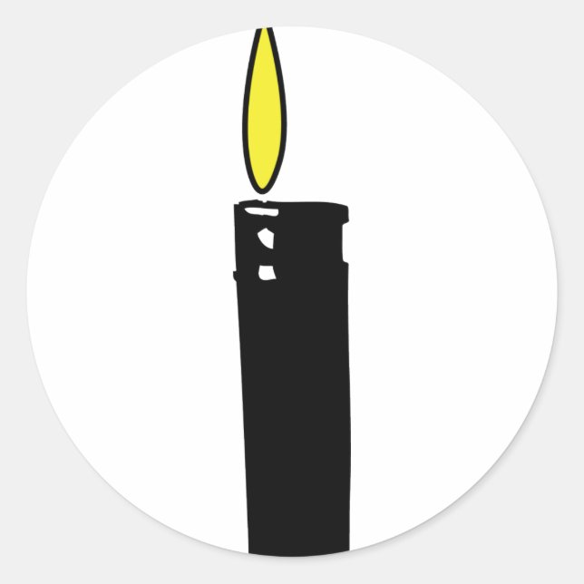 Sticker Rond briquet avec icône de flamme (Devant)
