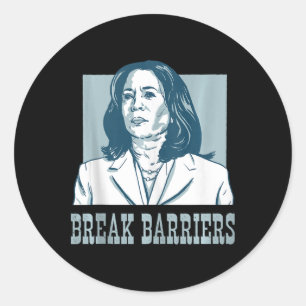 Sticker Rond Briser Les Obstacles Kamala Harris Pour L'Élection