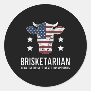 Sticker Rond Brisket Bbq Pour Hommes Drôle Humour foncé Brisket