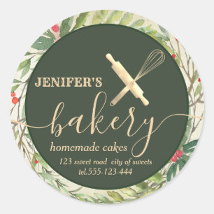 Sticker Rond Broche botanique de vacances & whisky chef boulang