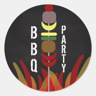 Sticker Rond Brochettes de viande BBQ Cook Out Party 