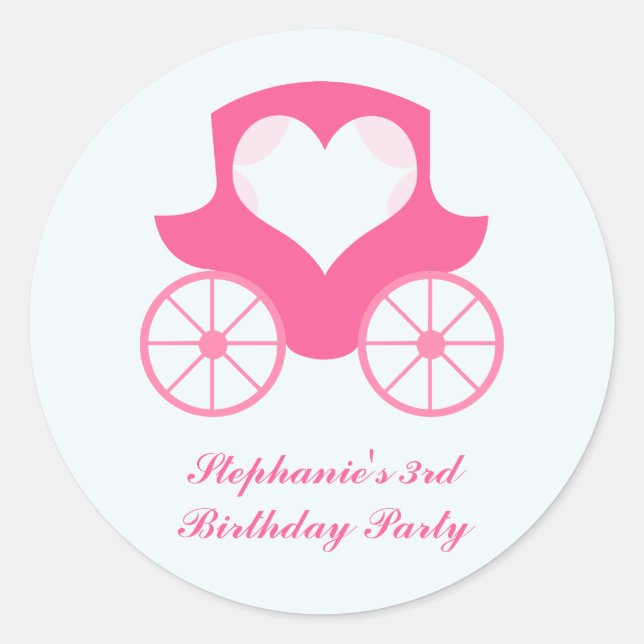 Sticker Rond Brochures de fête d'anniversaire de princesse de f (Devant)