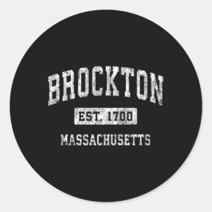 Sticker Rond Brockton Massachusetts Ma Sports Établis
