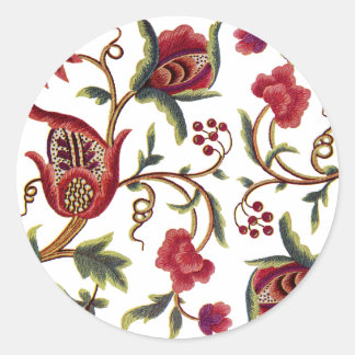 Sticker Rond Broderie traditionnelle Queen Anne Jacobean
