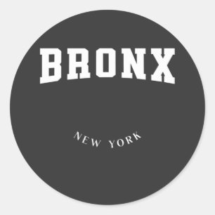 Sticker Rond Bronx New York White