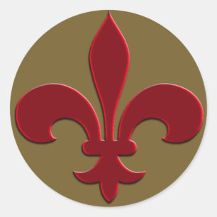 Sticker Rond Bronze et carte de fin de année de Deep-red Fleur