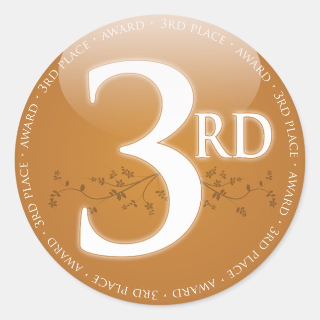 Sticker Rond Bronze troisième place (3e) (Devant)