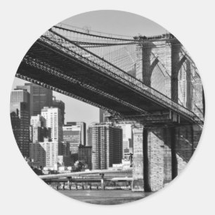 Sticker Rond Brooklyn Bridge New York City