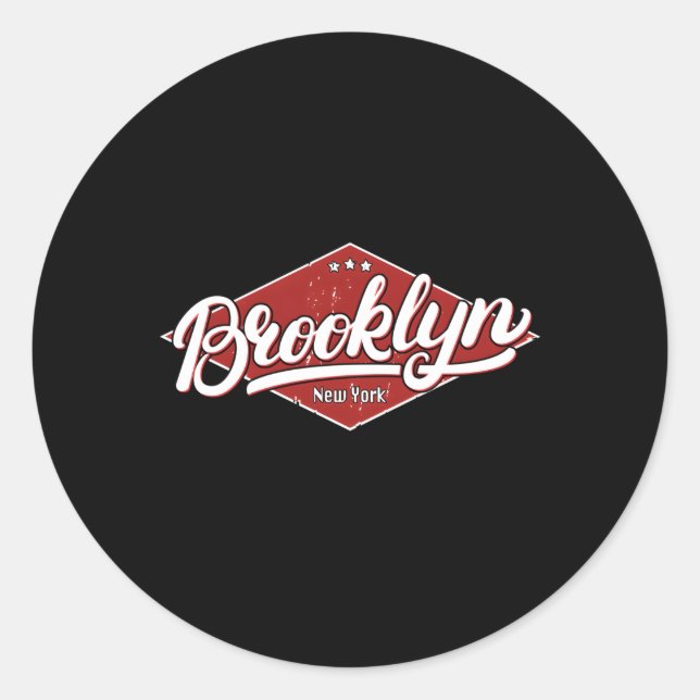 Sticker Rond Brooklyn New York (Devant)