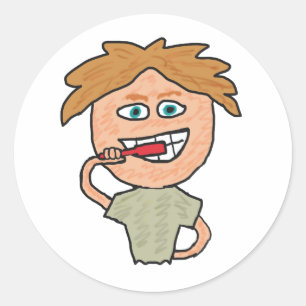 Sticker Rond Brossage des dents