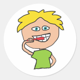 Sticker Rond Brossage des dents