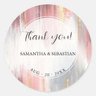 Sticker Rond Brosse Abstraite Brousse Or Charbon