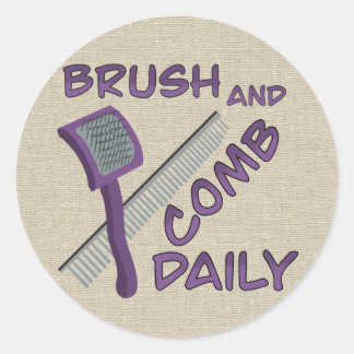 Sticker Rond Brosse et peigne