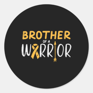 Sticker Rond Brother Of Warrior Children Cancer Ribbon Award