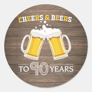 Sticker Rond Brours et bières rustiques à 90 ans