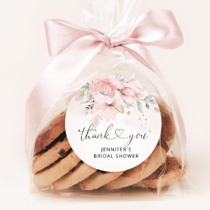 Sticker Rond Broussaillement floral rose douche de la nuptiale 