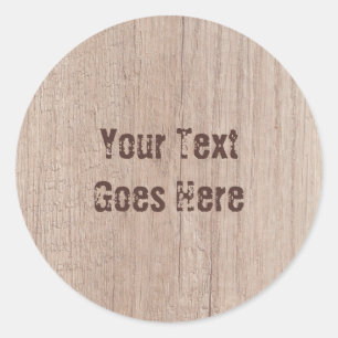 Sticker Rond Brown Bois Modèle sur mesure tendance