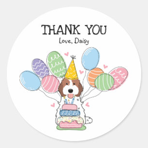 Sticker Rond Brown Cockapoo Cavapoo Anniversaire Favoriser Tags