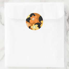 Sticker Rond Brown fleurit