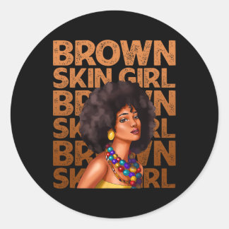 Sticker Rond Brown Peau Africaine Femme JunetDix Black Son