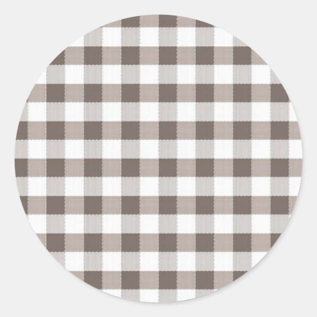 Sticker Rond Brown Table Cloth Pattern (Devant)