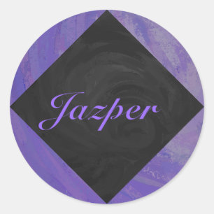 Sticker Rond Broyeur de bleuets et monogramme noir