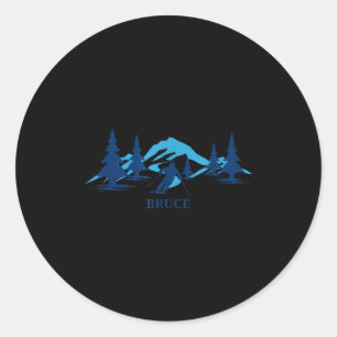 Sticker Rond Bruce station de ski skieur ski