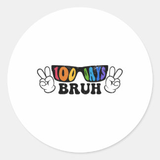 Sticker Rond Bruh 100 Jours De L'École 100E Jour De L'École Sun