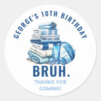 BRUH Blue Pool Party Boy Anniversaire Merci