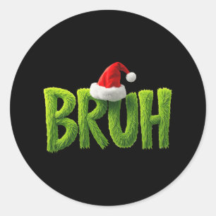 Sticker Rond Bruh Noël Enfants Ados Garçons Drôle Noël sperme