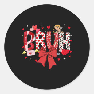 Sticker Rond Bruh Saint-Valentin Cupid Mème Coquette Arc Frère