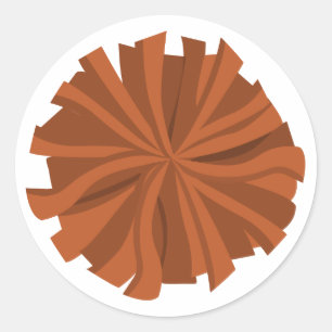 Sticker Rond Brûlé Orange Pom-pom girl Pom Pom