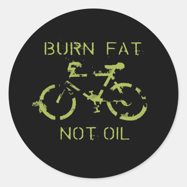 Sticker Rond Brûler la graisse et non l'huile (Devant)