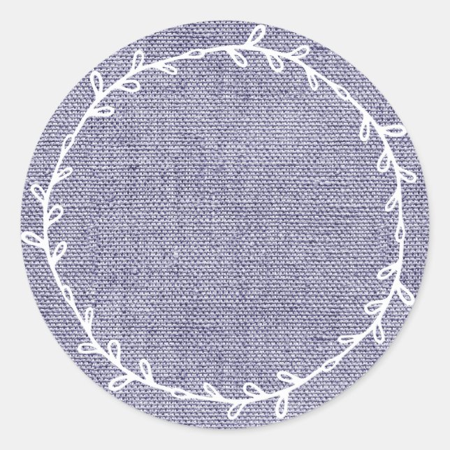 Sticker Rond Brûlon bleu maison rustique Écrire sur blanc (Devant)