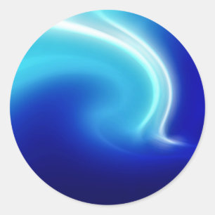 Sticker Rond Brume abstraite de bleu de cristaux