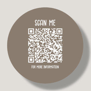 Sticker Rond Brun Analyse de code QR professionnel