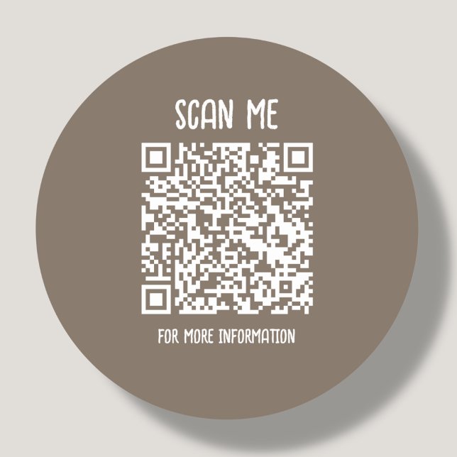 Sticker Rond Brun | Analyse de code QR professionnel (Créateur téléchargé)