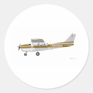 Sticker Rond Brun de Cessna 172 Skyhawk