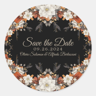Sticker Rond Brun foncé, caramel de café et beige automne