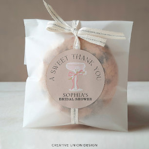 Sticker Rond Brunch et Bubbly Champagne Fête des mariées Faveur