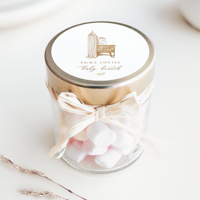 Sticker Rond Brunch Neutral Boho Baby (Créateur téléchargé)