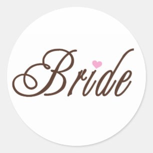 Sticker Rond Bruns chics de jeune mariée