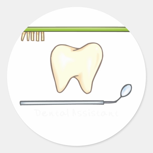 Sticker Rond Brush doux Dental-dent miroir (Devant)