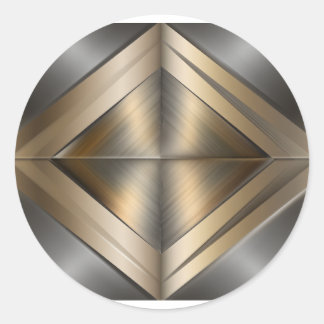 Sticker Rond Brushed Metallic Geometric Diamond Pattern